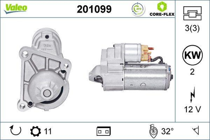 VALEO 201099 Starter - CORE-FLEX - RENAULT Clio I