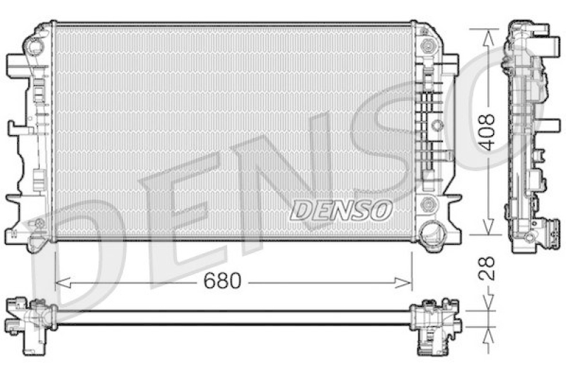 DENSO DRM17044 Kühler MERCEDES-BENZ SPRINTER 3,5-t Box (906) 316 CDI (906.631, 906.633, 906.635, 906.637) (2009 - )