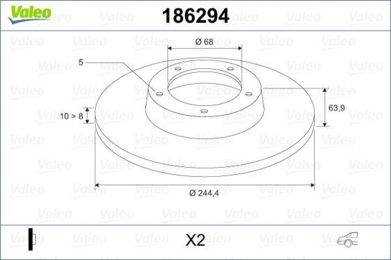 VALEO 186294 Bremsscheibe