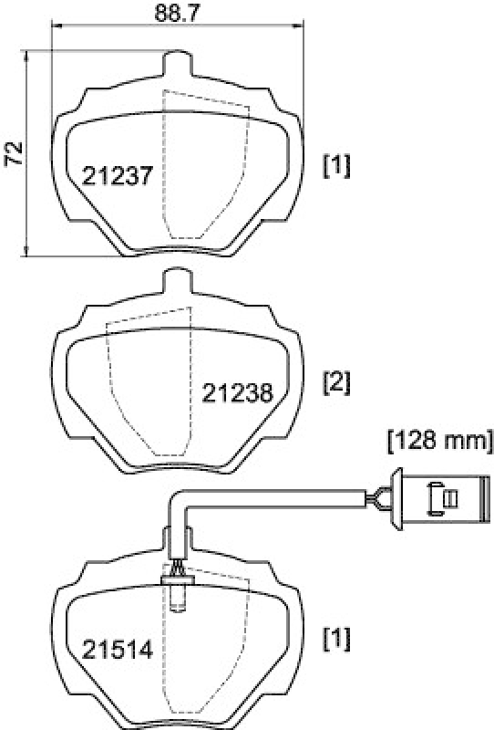 HELLA 8DB 355 019-241 Bremsbelagsatz, Scheibenbremsbelag f&uuml;r LANDROVER