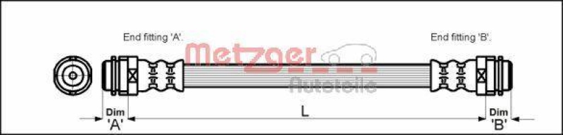 METZGER 4114798 Bremsschlauch für AUDI/SEAT/SKODA/VW HA links/rechts