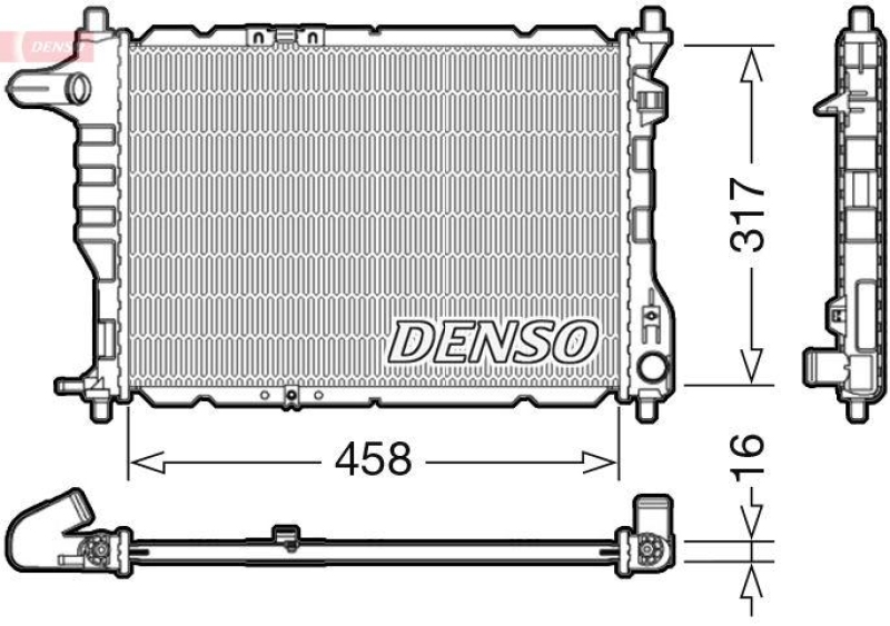 DENSO DRM08005 Kühler CHEVROLET MATIZ (M200, M250) 1.0 03/2005->