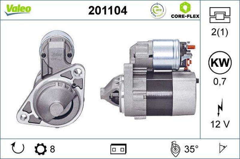 VALEO 201104 Starter - CORE-FLEX - NISSAN Micra