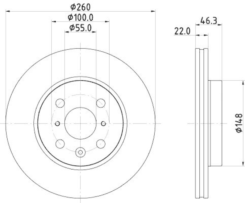 HELLA 8DD 355 135-041 Bremsscheibe