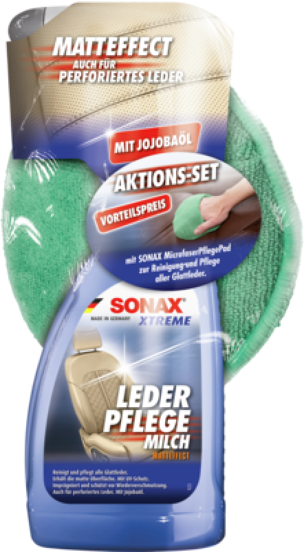 SONAX 02547410 XTREME Lederpflegemilch mit Microfaserpad Aktionsset 500ml