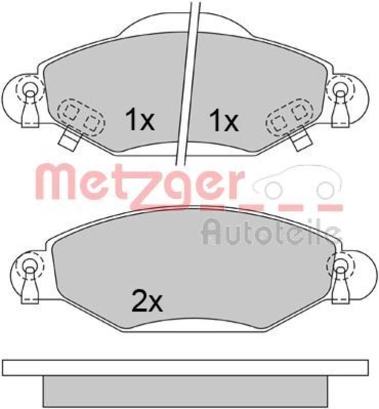 METZGER 1170632 Bremsbelagsatz, Scheibenbremse WVA 23 340