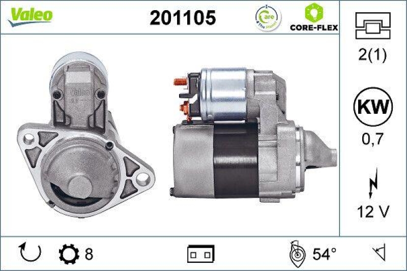 VALEO 201105 Starter - CORE-FLEX - NISSAN Almera