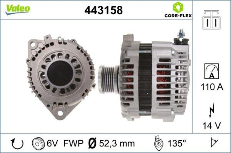 VALEO 443158 Generator - CORE-FLEX - Primera, Te