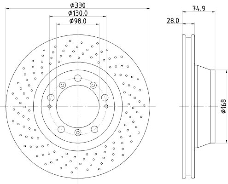 HELLA 8DD 355 135-051 Bremsscheibe