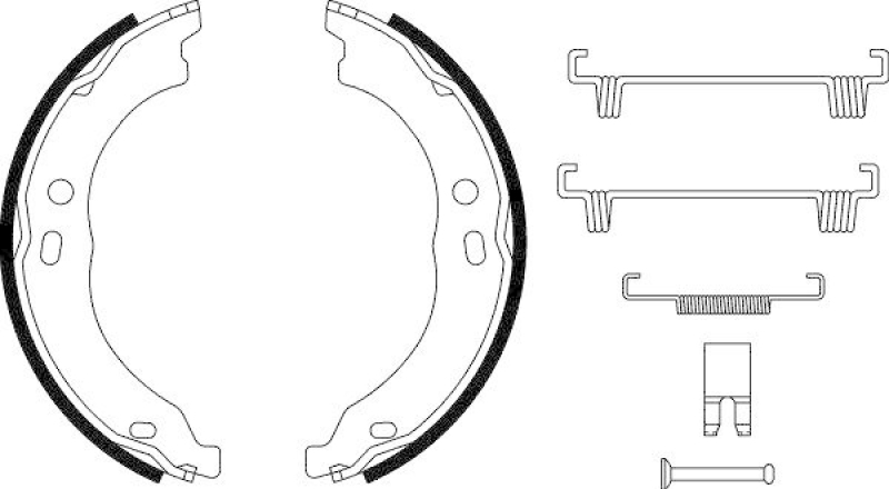 HELLA 8DA 355 050-751 Bremsbackensatz Feststellbremse