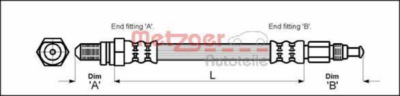 METZGER 4114804 Bremsschlauch für FORD VA links/rechts