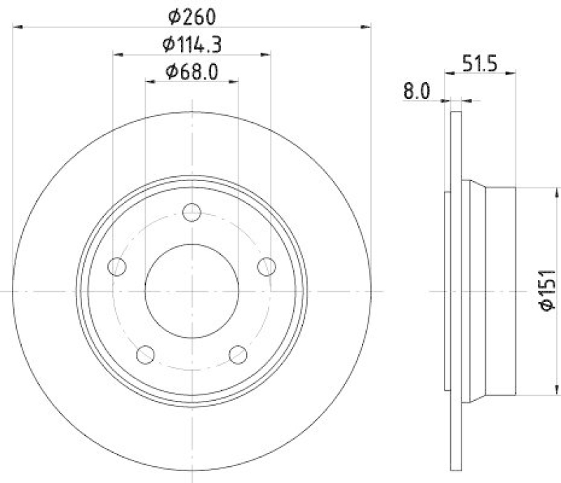 HELLA 8DD 355 135-081 Bremsscheibe