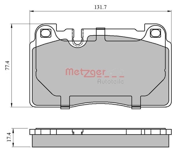 METZGER 1170789 Bremsbelagsatz, Scheibenbremse WVA 25 643