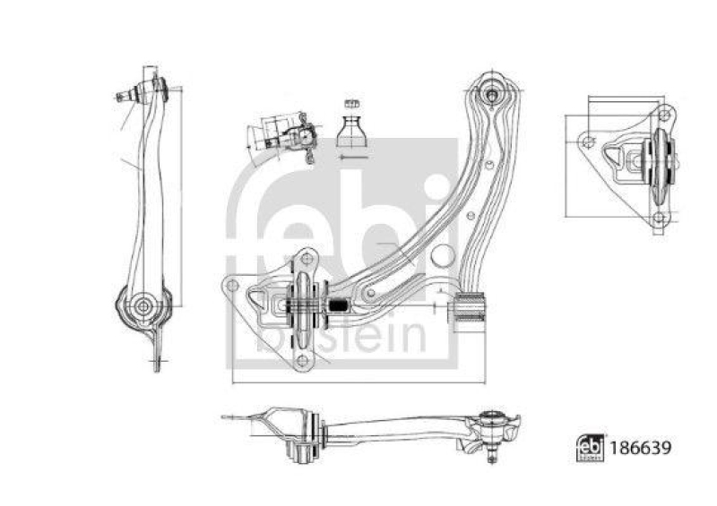 FEBI BILSTEIN 186639 Querlenker mit Lagern, Gelenk, Kronenmutter und Splint für HONDA