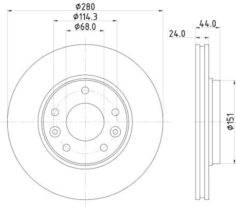 HELLA 8DD 355 135-091 Bremsscheibe