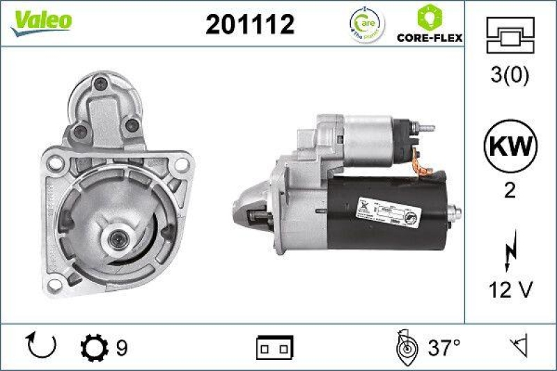 VALEO 201112 Starter - CORE-FLEX - FIAT Punto - D