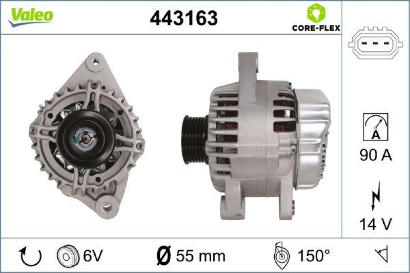 VALEO 443163 Generator - CORE-FLEX - Yaris