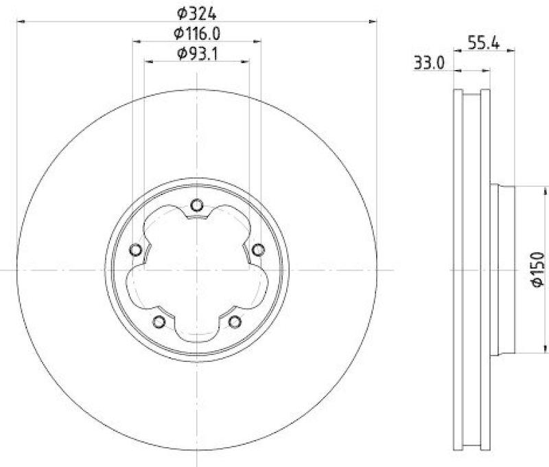 HELLA 8DD 355 135-111 Bremsscheibe