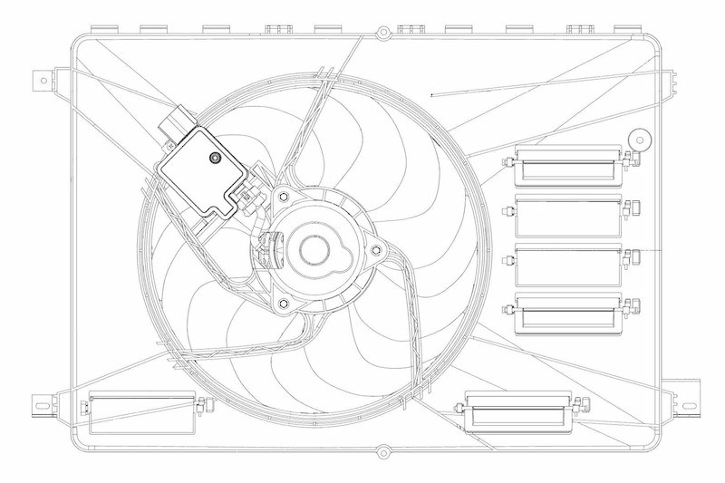 VEMO V25-01-1563 Lüfter, Motorkühlung 370mm/300W für FORD