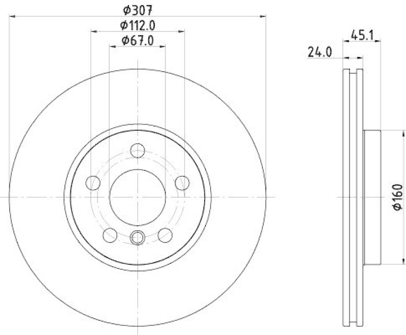 HELLA 8DD 355 135-121 Bremsscheibe