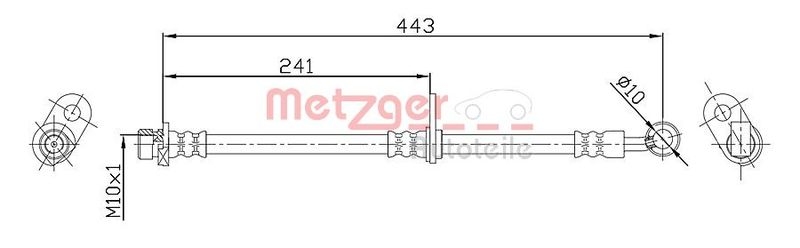 METZGER 4115187 Bremsschlauch für HONDA VA rechts