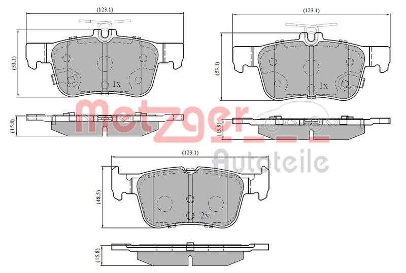 METZGER 1170827 Bremsbelagsatz, Scheibenbremse WVA 25 798