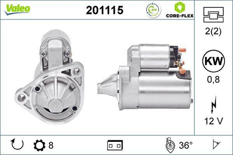 VALEO 201115 Starter - CORE-FLEX - DAEWOO Matiz