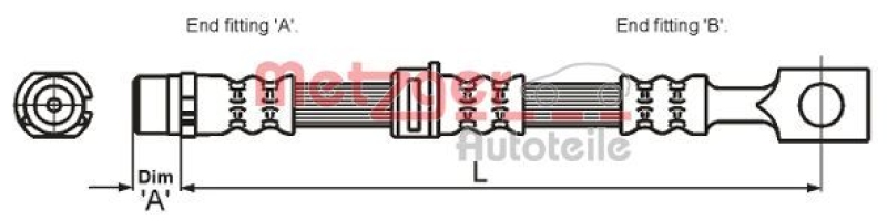 METZGER 4115194 Bremsschlauch für OPEL VA links/rechts