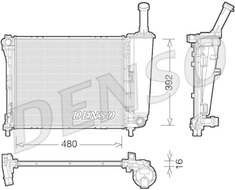 DENSO DRM09088 Kühler FIAT PANDA (519, 319) 1.2 (2012 - )