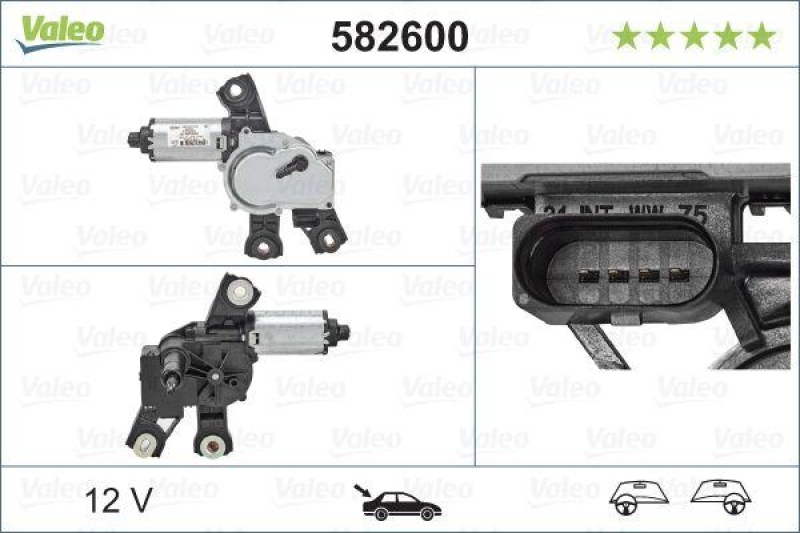 VALEO 582600 Wischermotor Heck