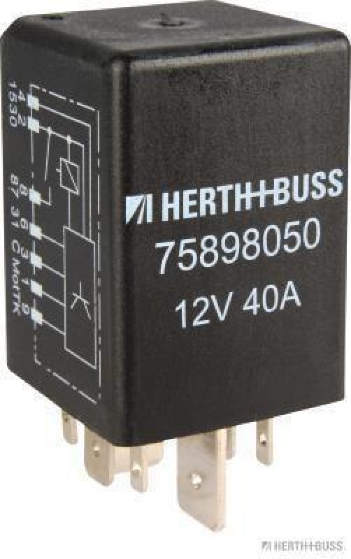 HERTH+BUSS 75898050 Relais, Kraftstoffpumpe 12 V, 40 A, 7 pins