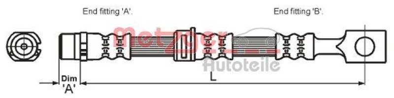 METZGER 4115194 Bremsschlauch f&uuml;r OPEL VA links/rechts