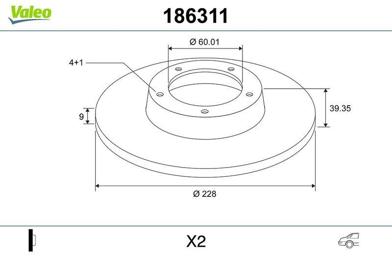 VALEO 186311 Bremsscheibe