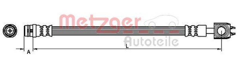 METZGER 4116202 Bremsschlauch für VW VA links/rechts