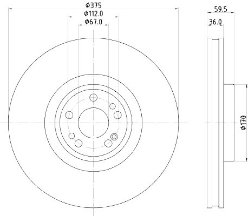 HELLA 8DD 355 135-201 Bremsscheibe