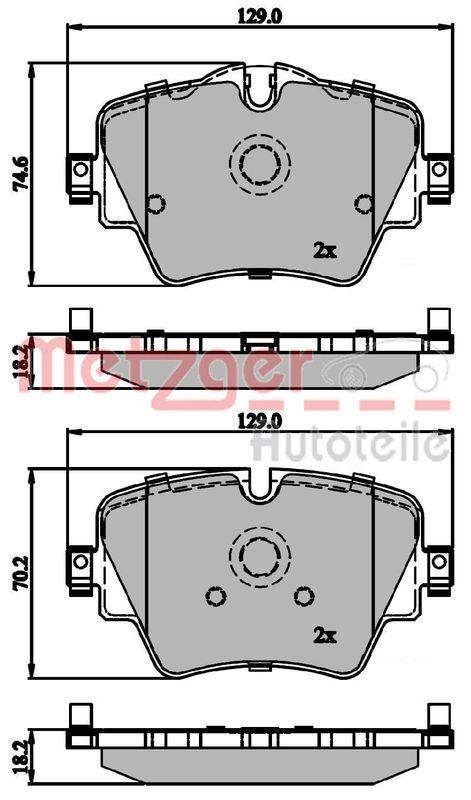 METZGER 1170845 Bremsbelagsatz, Scheibenbremse WVA 25 617/618