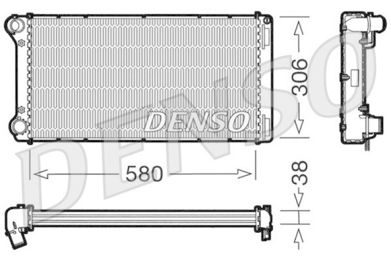 DENSO DRM09098 Kühler FIAT PUNTO (188) 1.9 JTD 80 (188.237, .257, .337, .357) (1999 - )