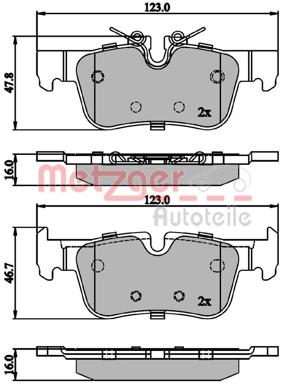 METZGER 1170846 Bremsbelagsatz, Scheibenbremse WVA 25 331/332