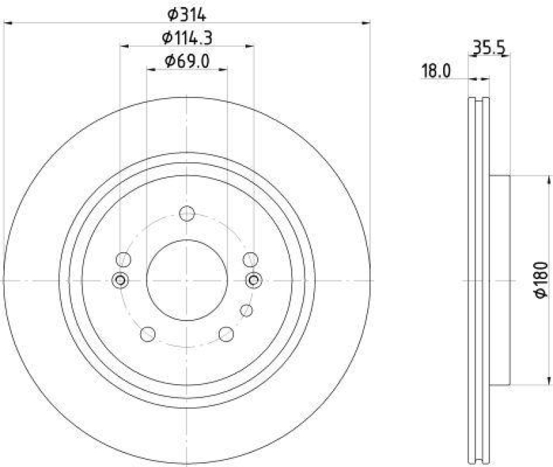 HELLA 8DD 355 135-221 Bremsscheibe