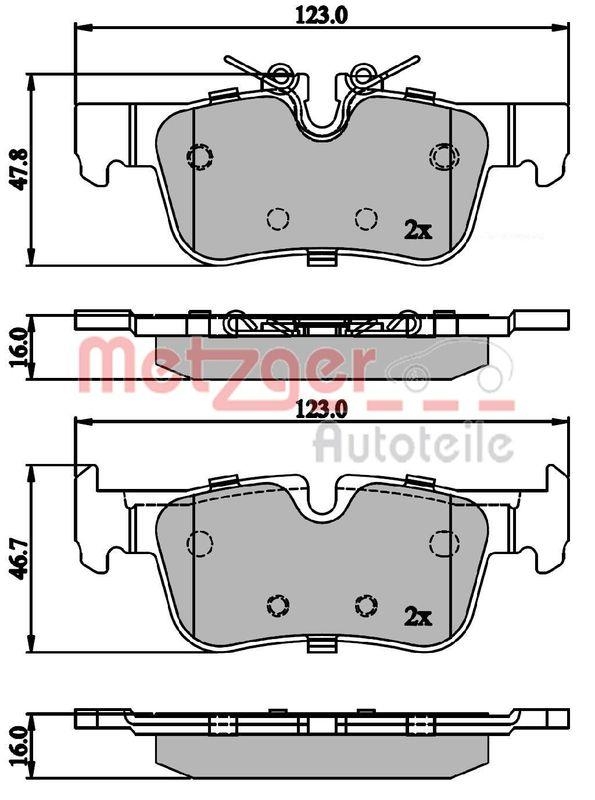 METZGER 1170846 Bremsbelagsatz, Scheibenbremse WVA 25 331/332