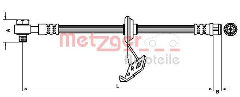 METZGER 4116207 Bremsschlauch für MB VA rechts