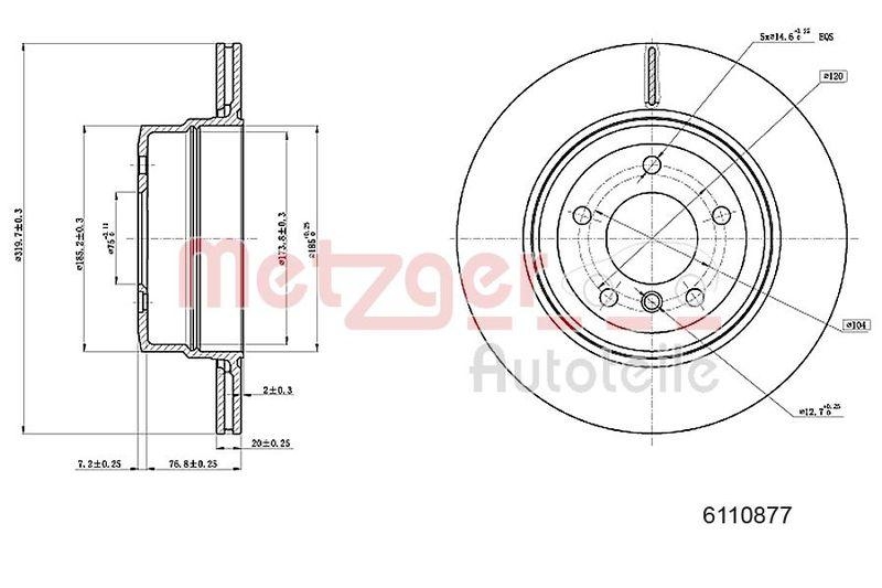 METZGER 6110877 Bremsscheibe Lack/Ks/Ms/Hc für BMW HA