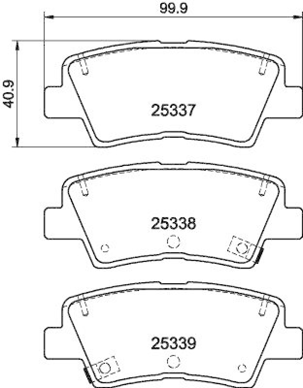 HELLA 8DB 355 040-171 Scheibenbremsbelagsatz