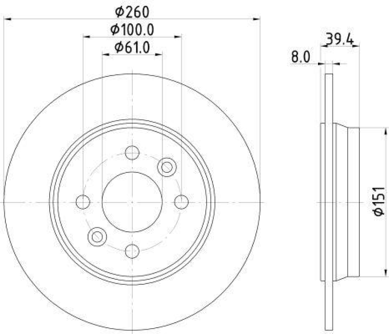 HELLA 8DD 355 135-231 Bremsscheibe