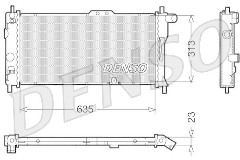 DENSO DRM20032 Kühler OPEL KADETT E Hatchback (33_, 34_, 43_, 44_) 1.6 i CAT (1986 - 1991)