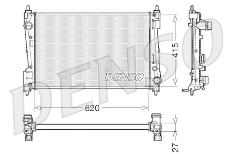 DENSO DRM09110 Kühler FIAT PUNTO / GRANDE PUNTO (199) 1.3 D Multijet (2005 - )