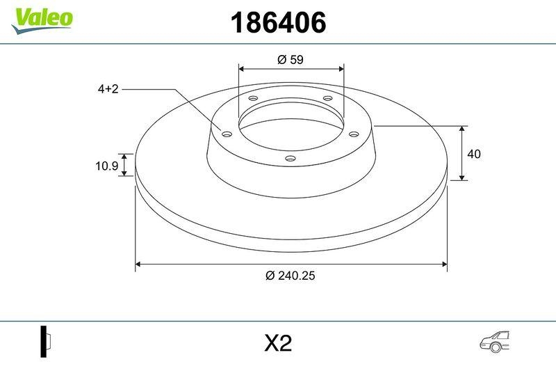 VALEO 186406 Bremsscheibe