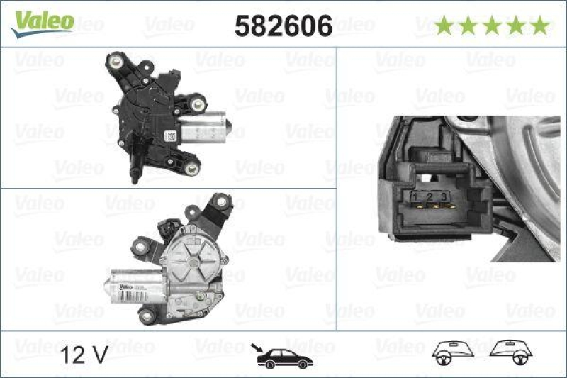 VALEO 582606 Wischermotor Heck