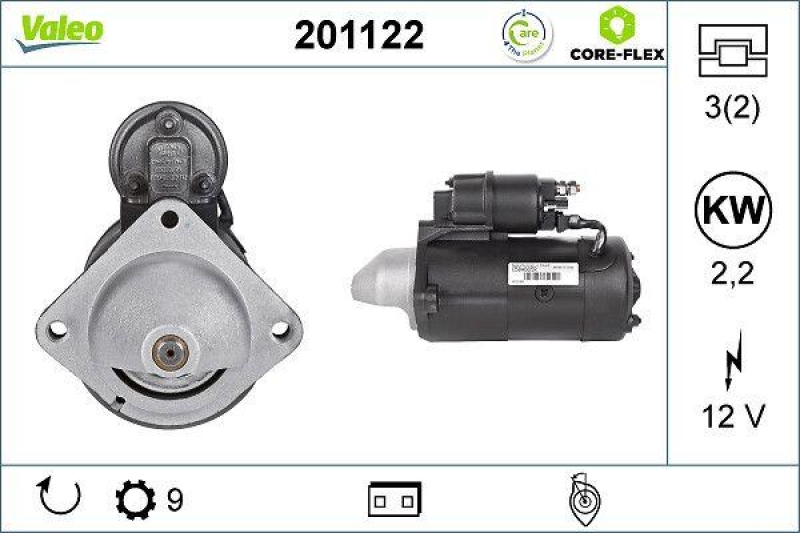 VALEO 201122 Starter - CORE-FLEX - BMW 3 Series