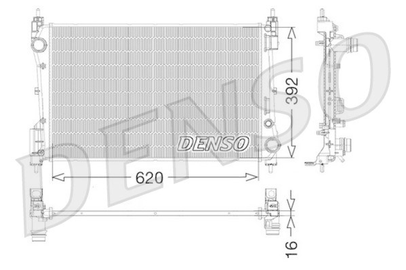 DENSO DRM09114 Kühler FIAT PUNTO / GRANDE PUNTO (199) 1.3 D Multijet (2005 - )